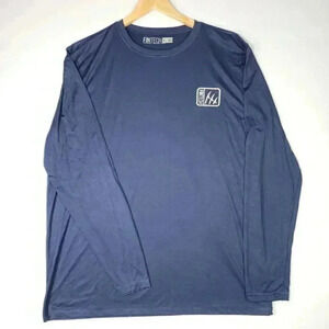 FINTECH Men's Sun Defender‎ UV Long sleeve XL Navy Blue USA Flag Swim Boat Fish